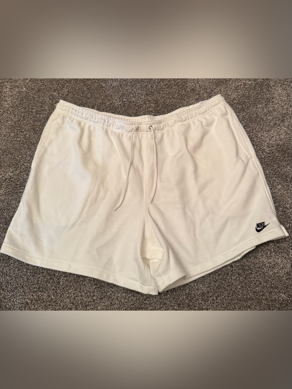 Nike Men's Club French Terry Shorts White Size XXL NEW WITH TAGS